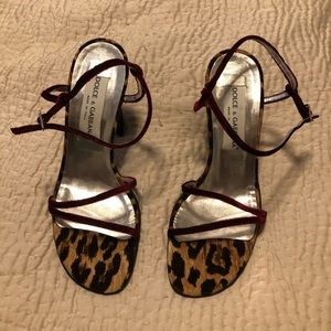 Brand New Dolce & Gabbana Velvet Strappy Heels